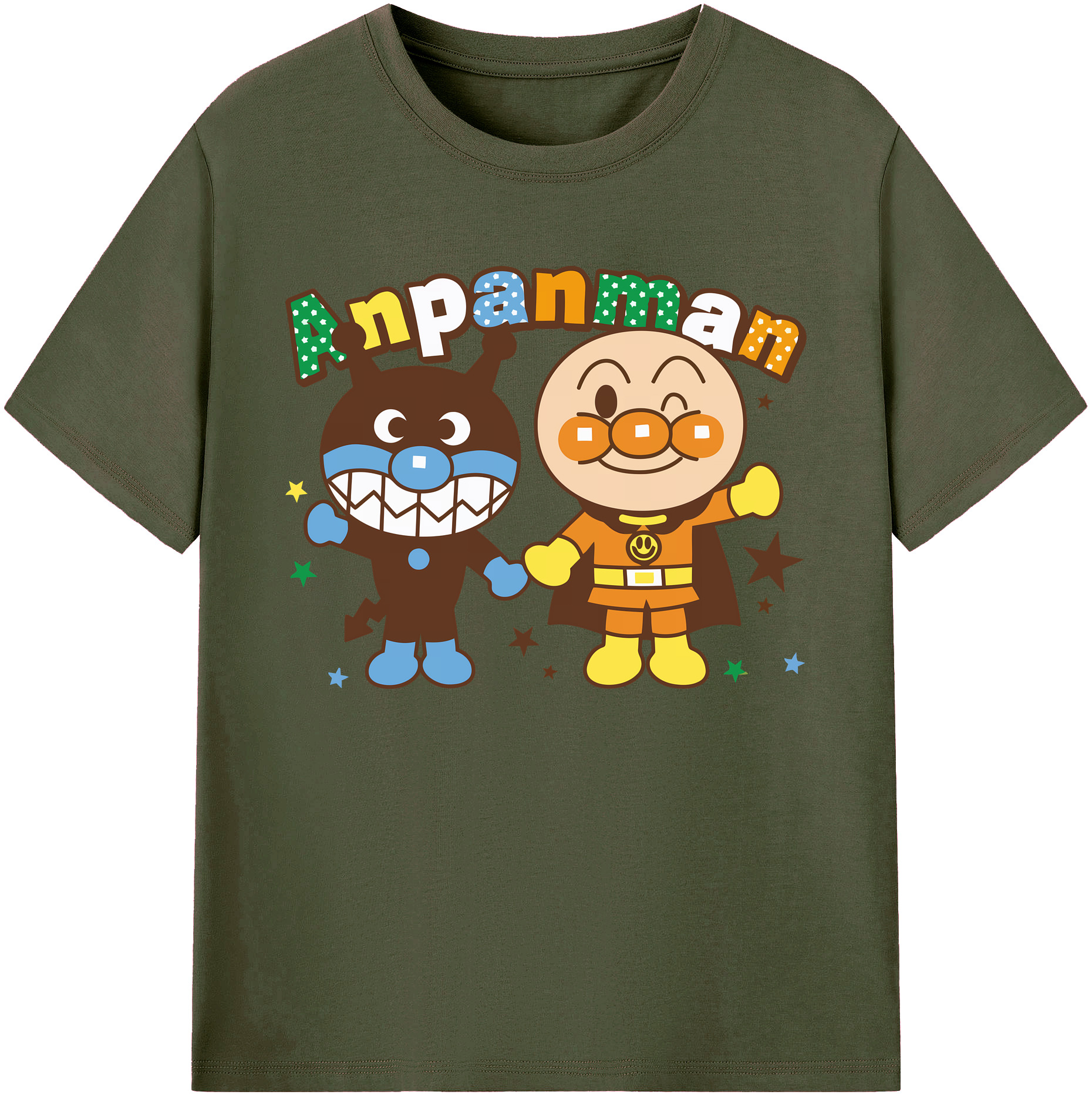 （画像用） アンパンマン Anpanman 綿100％ メンズ半袖Tシャツ｜肌触りやわらか＆通気性